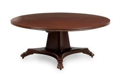 French Empire Monumental Ebonized Mahogany Circular Dining / Center Table