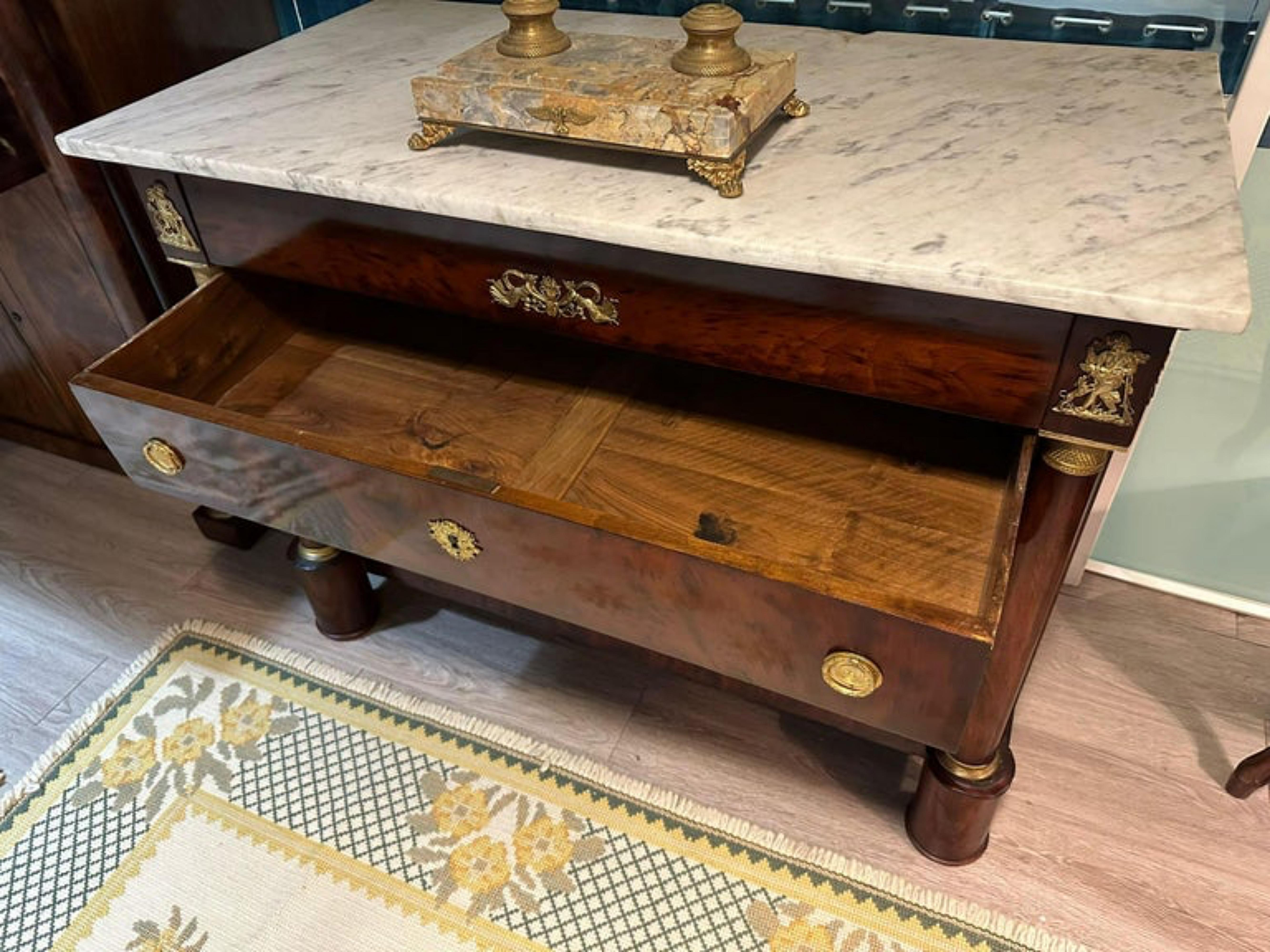 Wood French Empire Napoleon III Commode, 19th Century For Sale