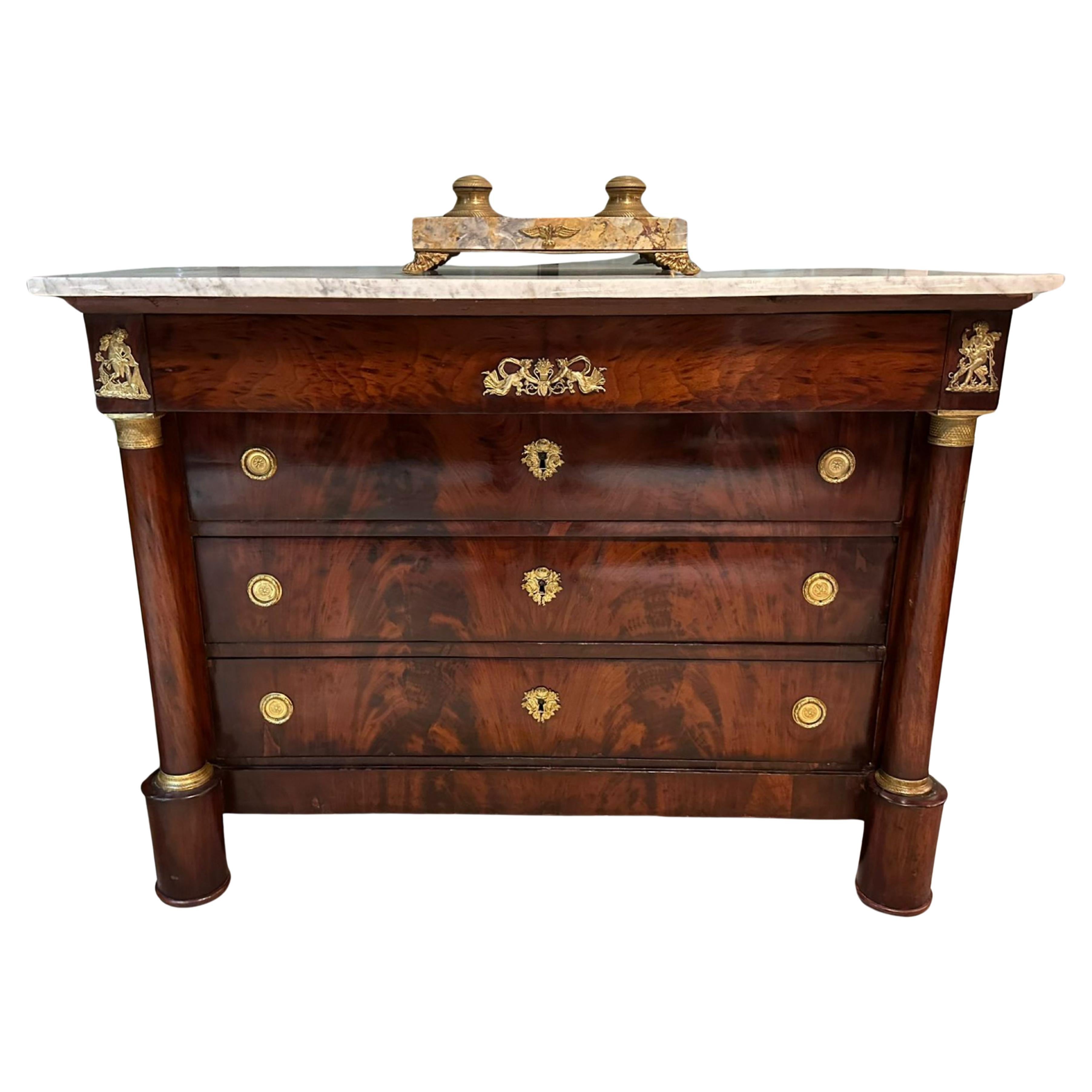 French Empire Napoleon III Commode, 19th Century  For Sale