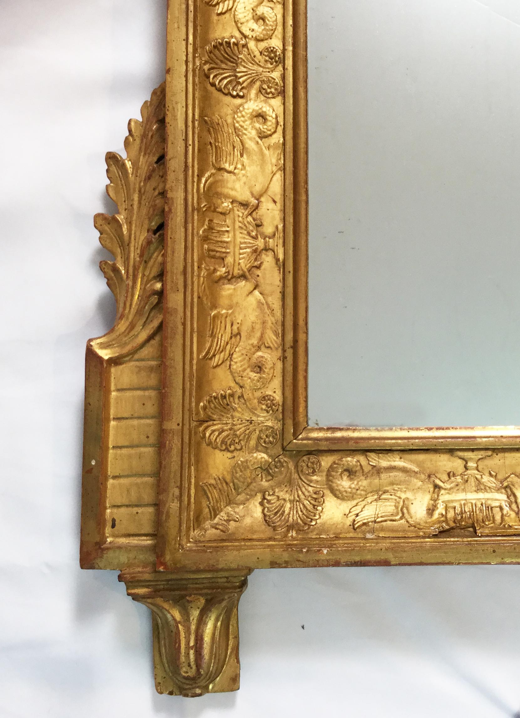 French Empire Napoleonic Style Giltwood Mirror with Eagles 2