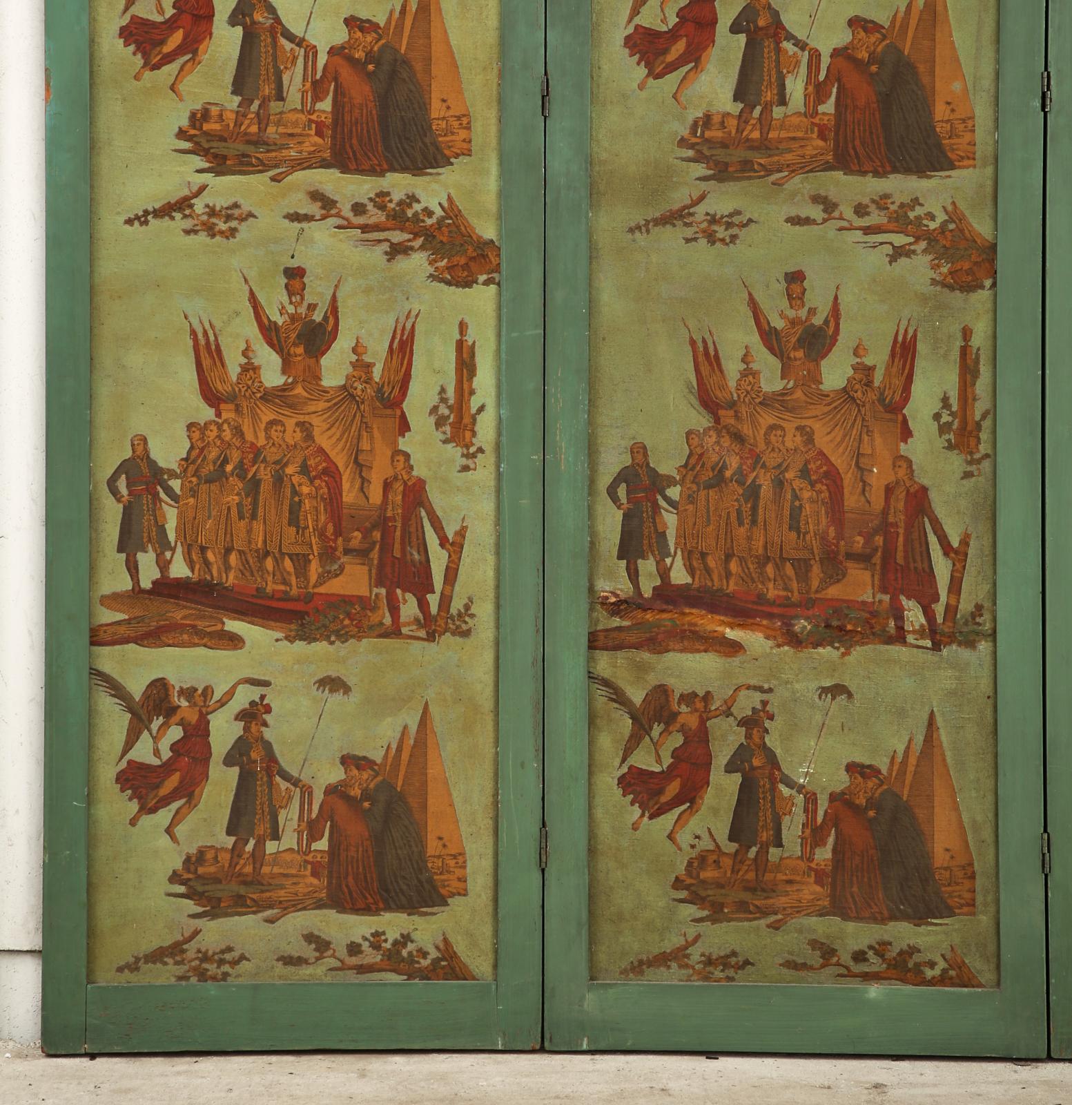 French Empire Neoclassical Wallpaper Screen Attributed to Zuber For Sale 3