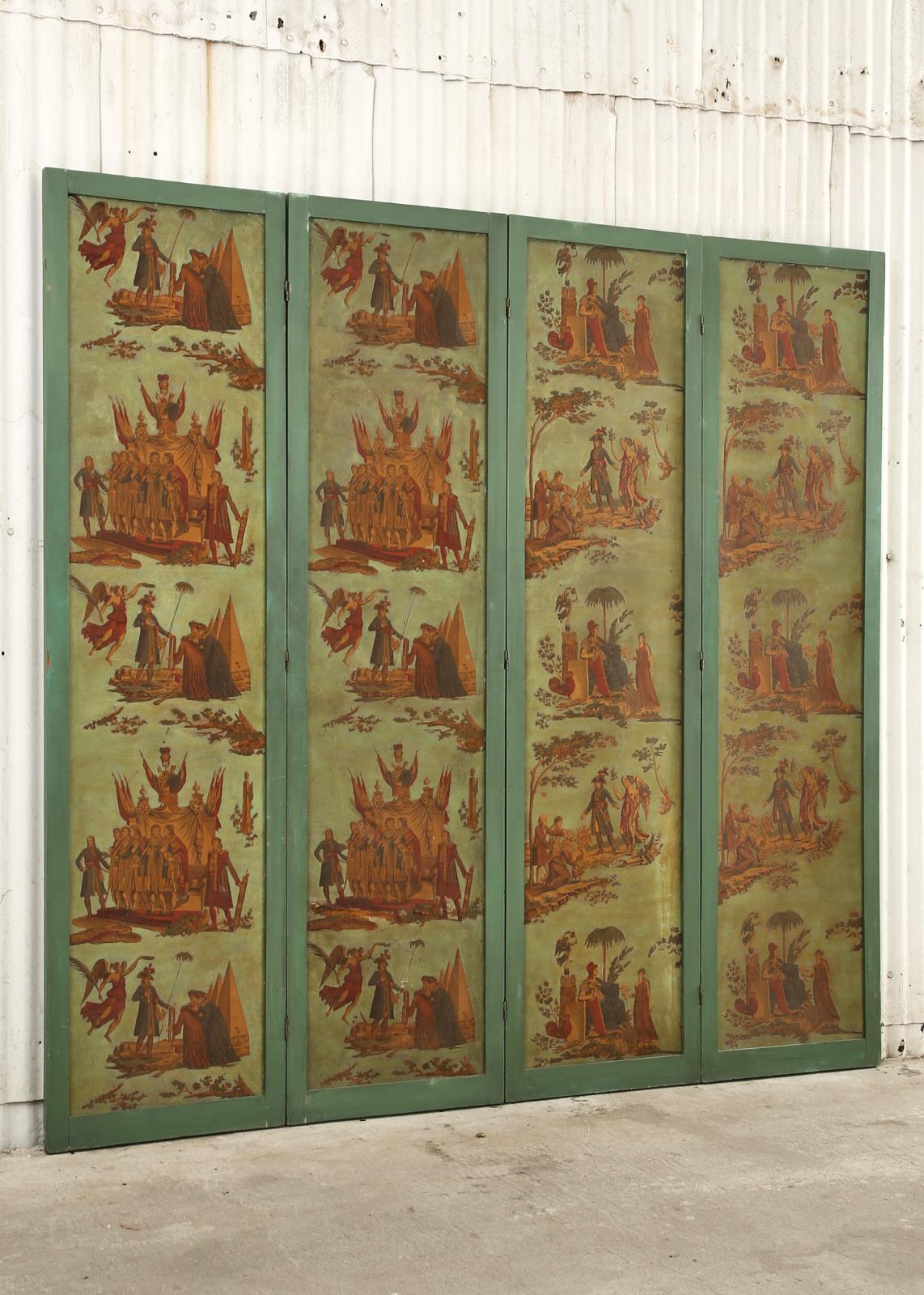 Neoklassizistischer Wandteppichschirm im französischen Empire-Stil, Zuber zugeschrieben (Neoklassisch) im Angebot