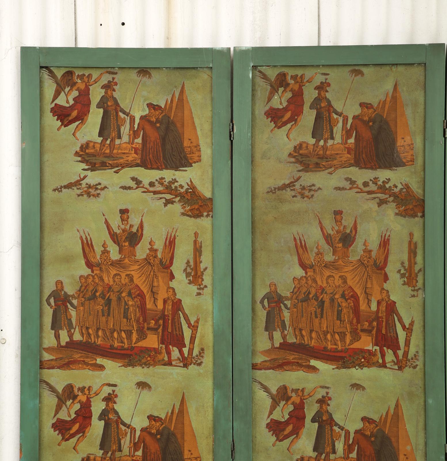 French Empire Neoclassical Wallpaper Screen Attributed to Zuber For Sale 2