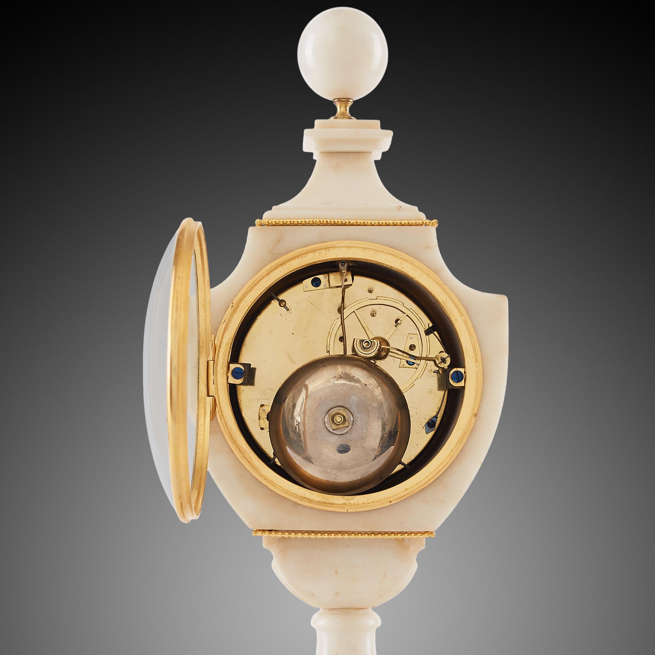 French Empire Ormolu and Marble Mantel Clock, ca.1790 For Sale 2
