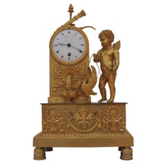 Antique French Empire Ormolu Bedroom Clock