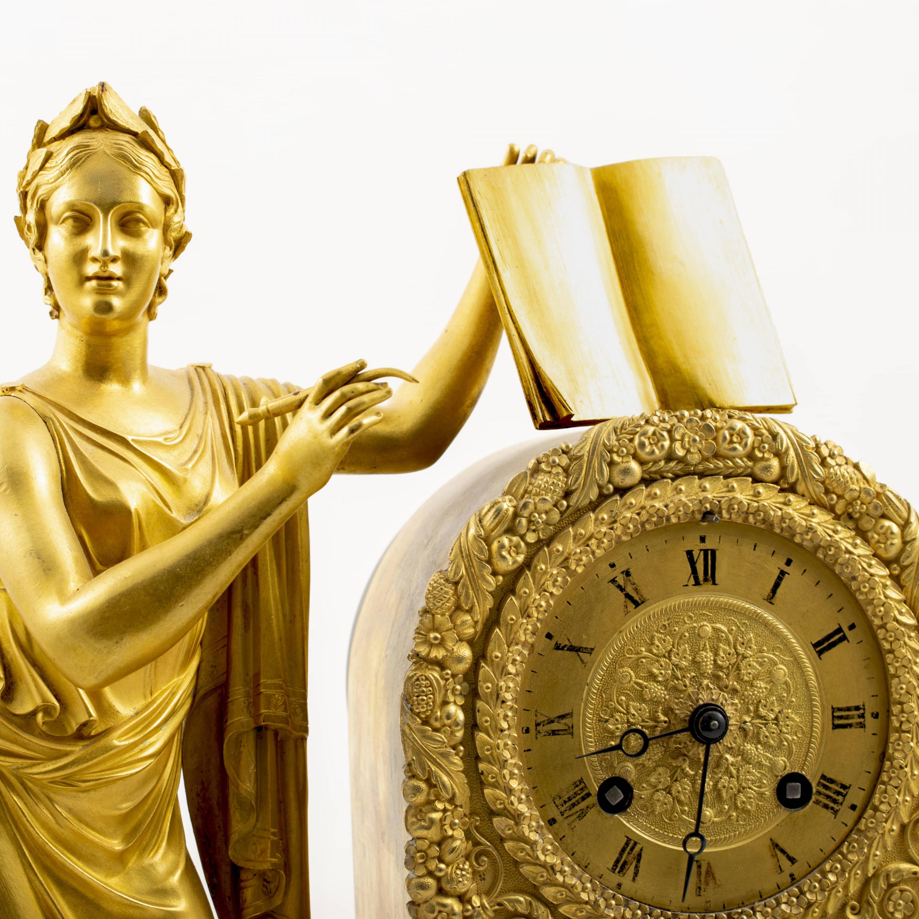 Gilt French Empire Ormolu Clock
