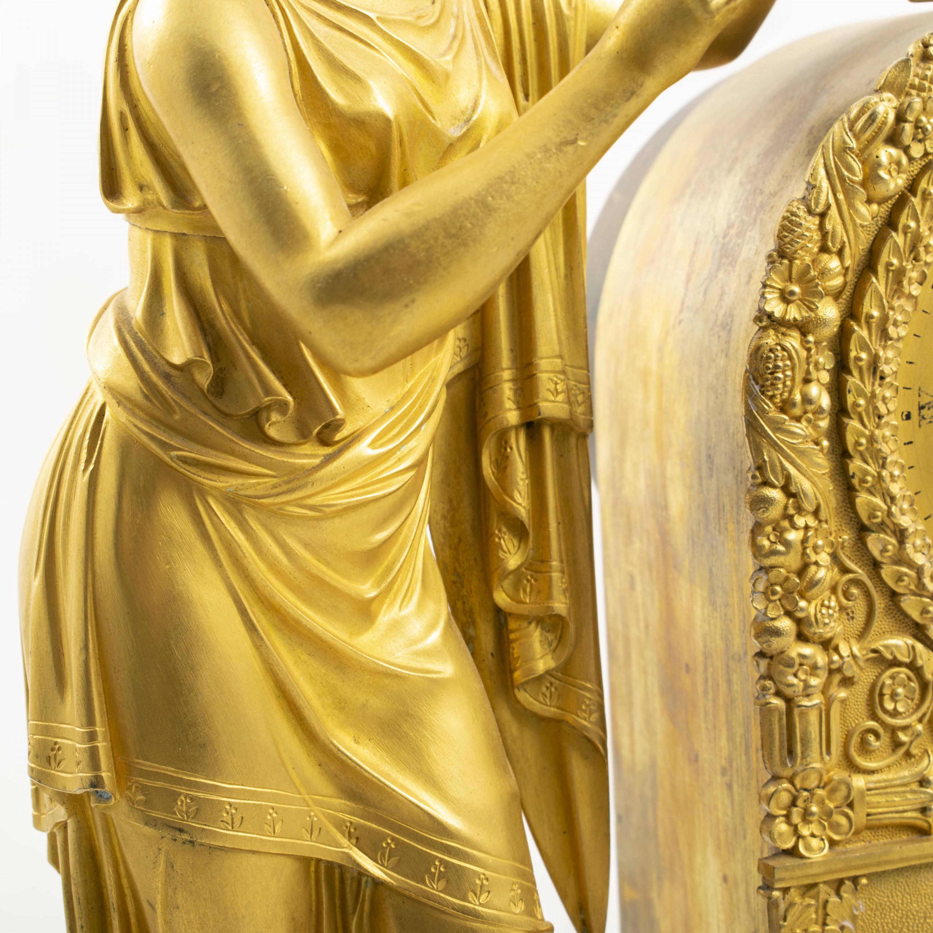 19th Century French Empire Ormolu Clock