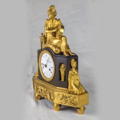 French Empire Ormolu Figural Mantel Clock