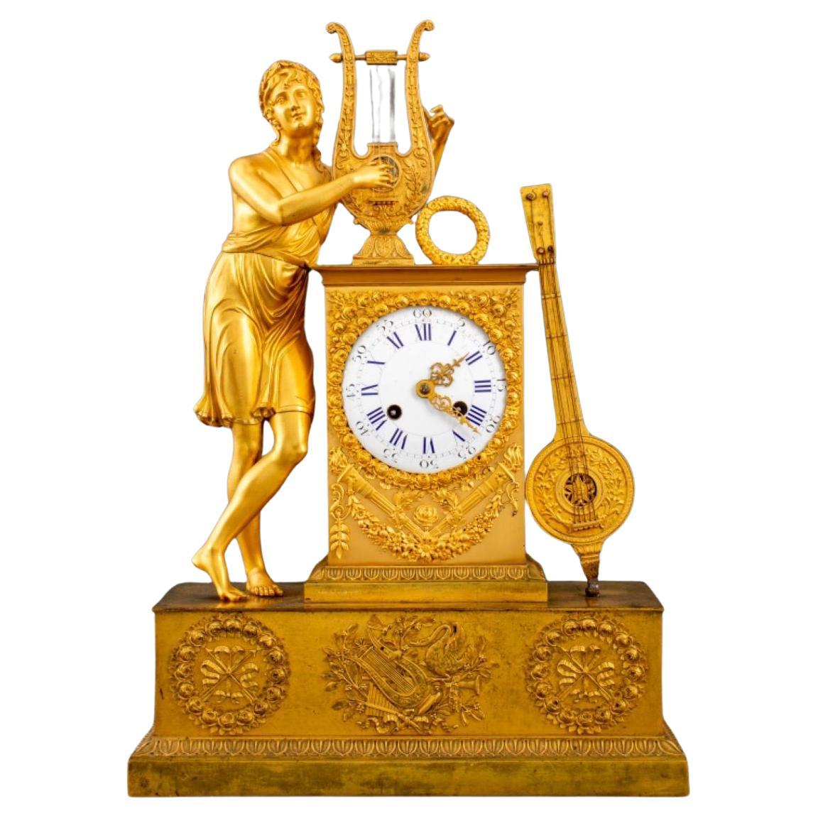 French Empire Ormolu Mantel Clock, ca. 1820