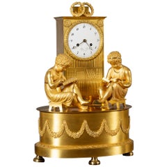 Antique French Empire Ormolu Mantel Clock
