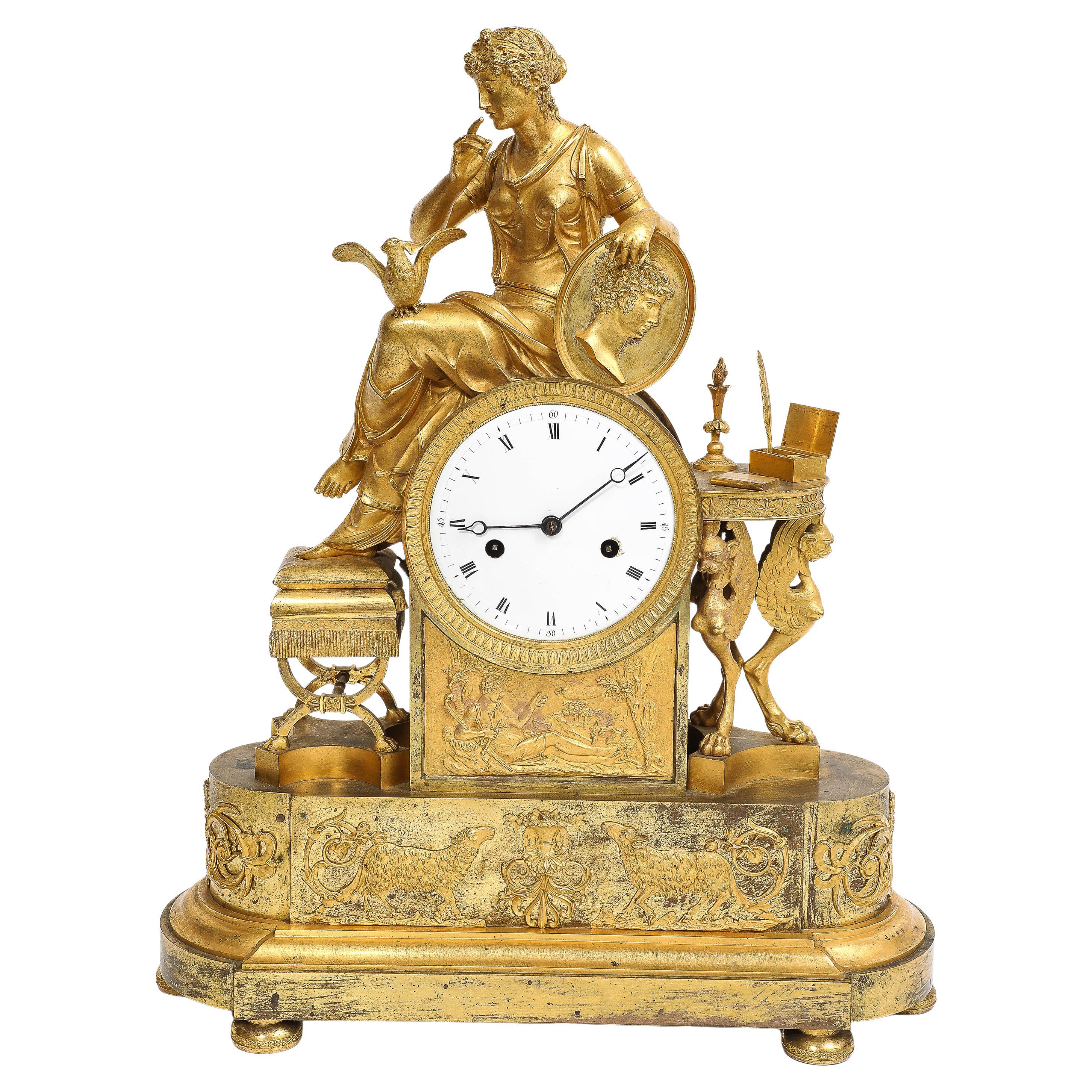 French Empire Ormolu Mantel Clock “Lettre d’Amour”, Att. François-Louis Savart