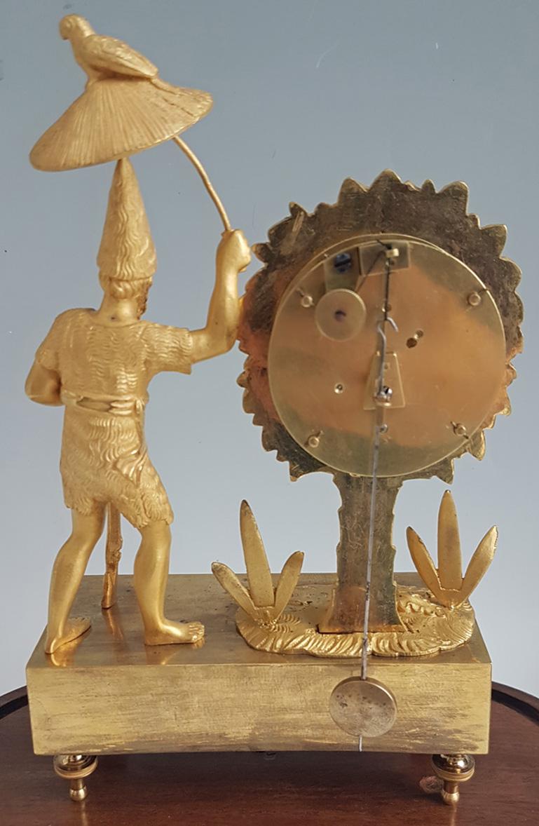 French Empire Ormolu Miniature Robinson Crusoe Mantel Clock 1