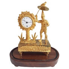French Empire Ormolu Miniature Robinson Crusoe Mantel Clock