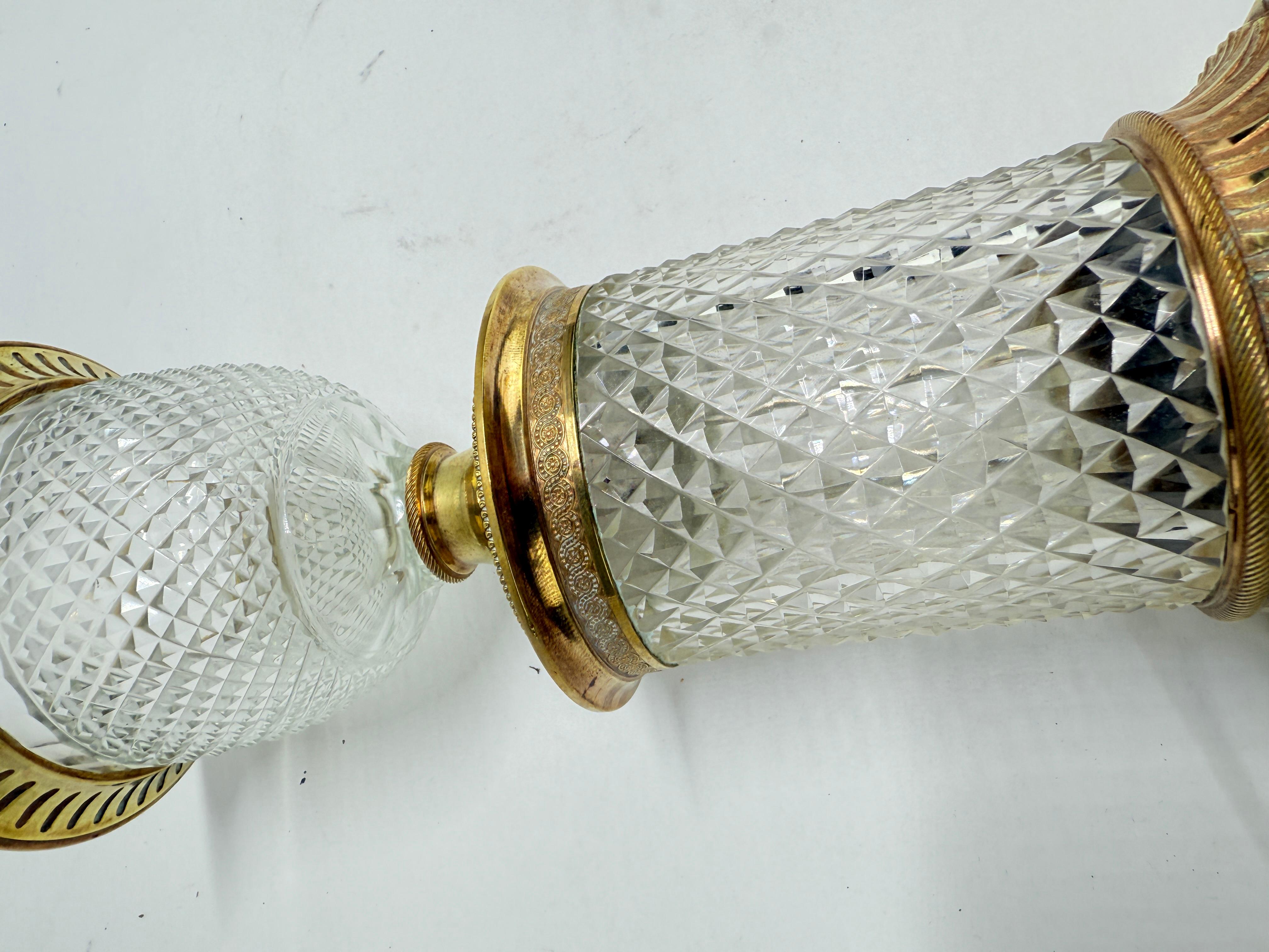 Vase Empire en cristal de Baccarat monté sur bronze doré, 19e siècle en vente 5