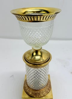 French Empire Ormolu-Mounted Cut-Crystal Baccarat Style Vase, 19th Century