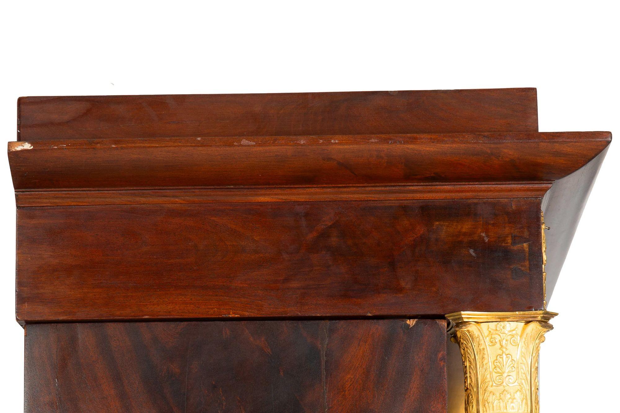 French Empire Ormolu-Mounted Mahogany Armoire Wardrobe ca. 1820-40 For Sale 13