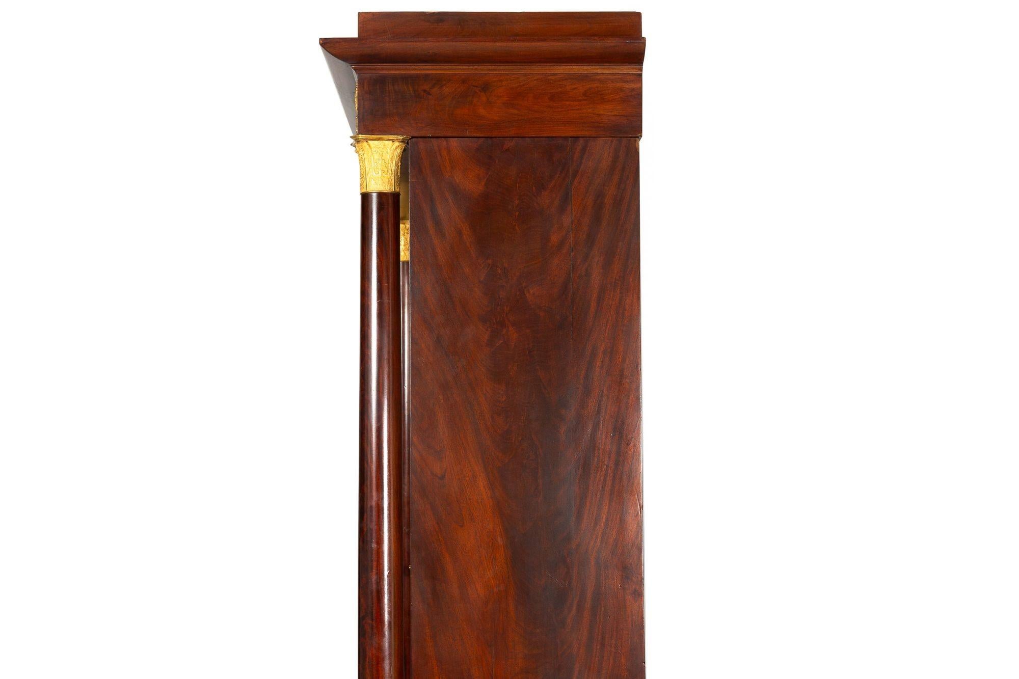 French Empire Ormolu-Mounted Mahogany Armoire Wardrobe ca. 1820-40 For Sale 14