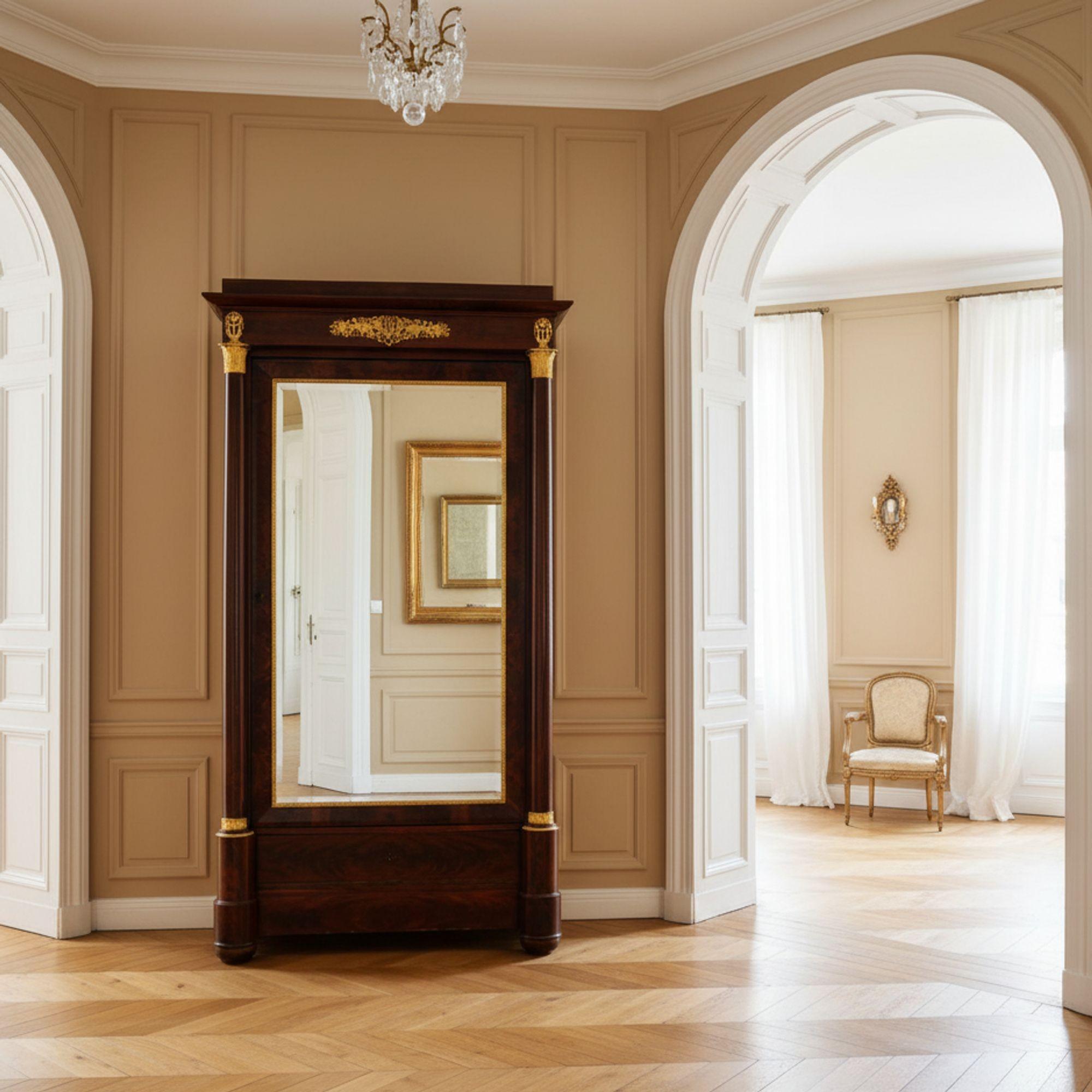 ARMOIRE DELL'IMPERO FRANCESE IN MOGANO E ORMOLU
Francia, circa 1820-1840

85
