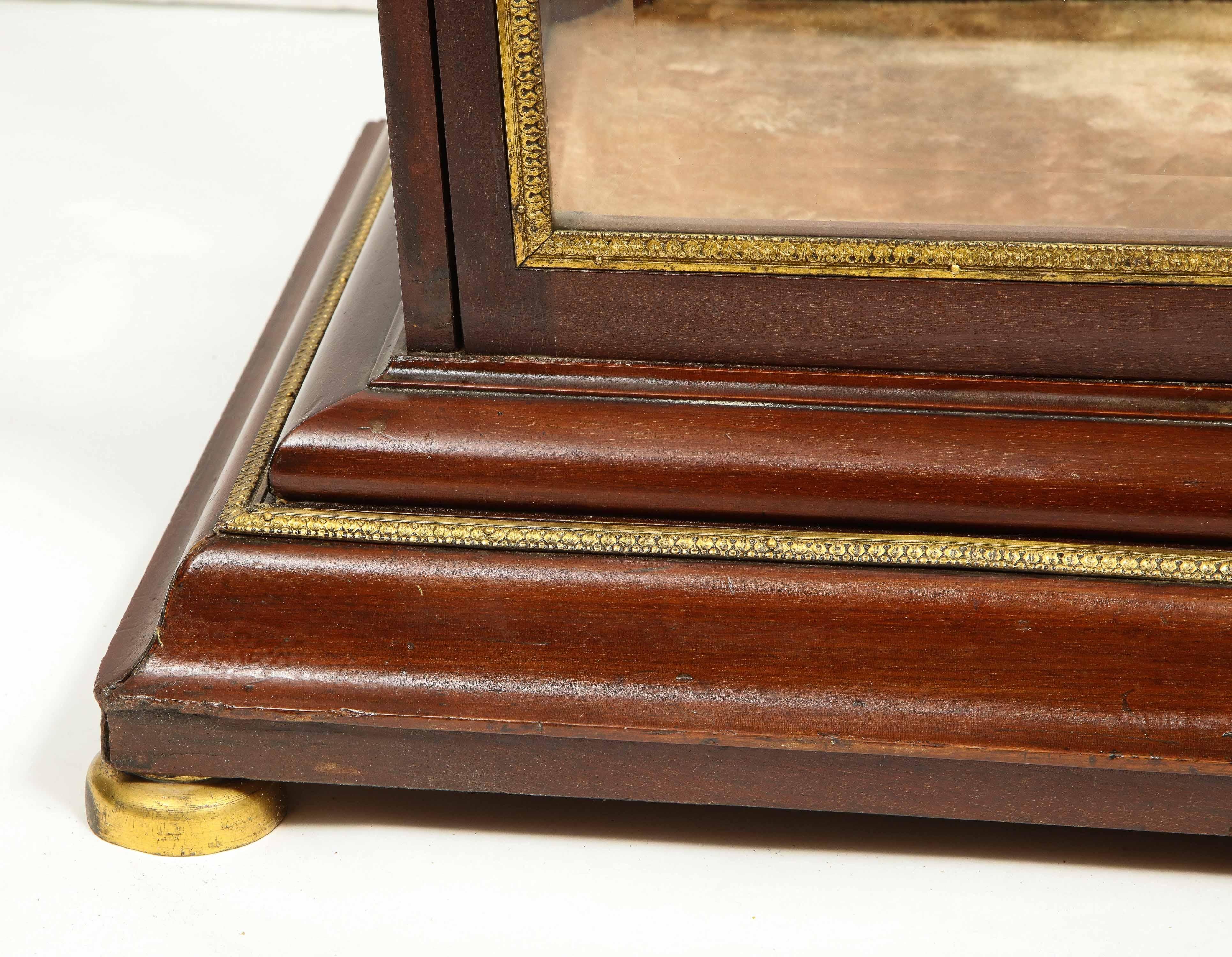 French Empire Ormolu-Mounted Vitrine Cabinet Pedestal, Circa 1840 For Sale 5