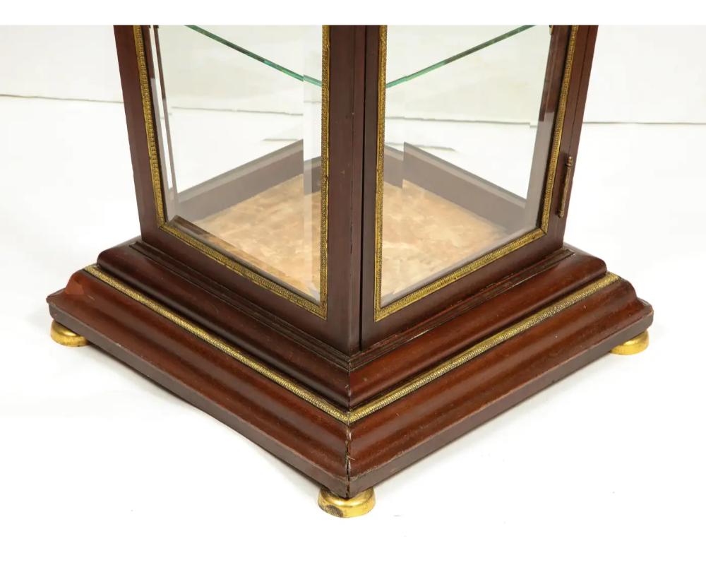 French Empire Ormolu-Mounted Vitrine Cabinet Pedestal, Circa 1840 For Sale 8