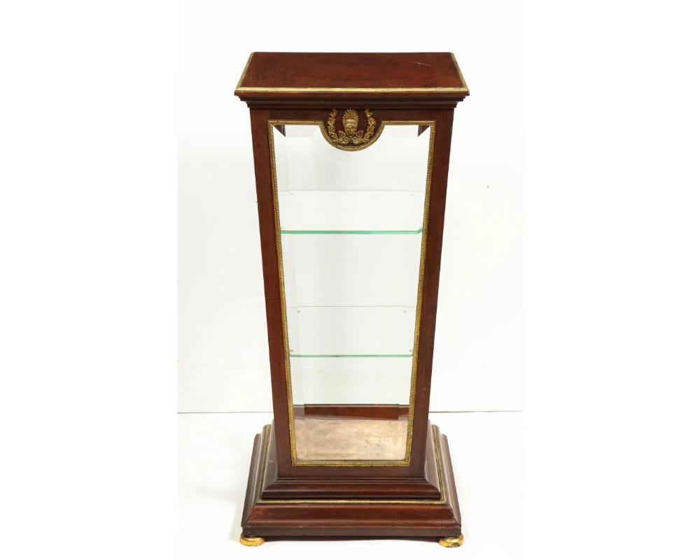 French Empire Ormolu-Mounted Vitrine Cabinet Pedestal, Circa 1840 For Sale 10