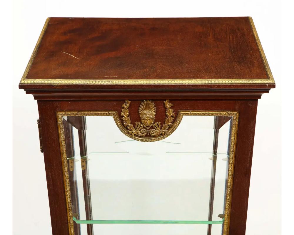 French Empire Ormolu-Mounted Vitrine Cabinet Pedestal, Circa 1840 For Sale 14