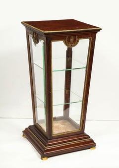 French Empire Ormolu-Mounted Vitrine Cabinet Pedestal, Circa 1840