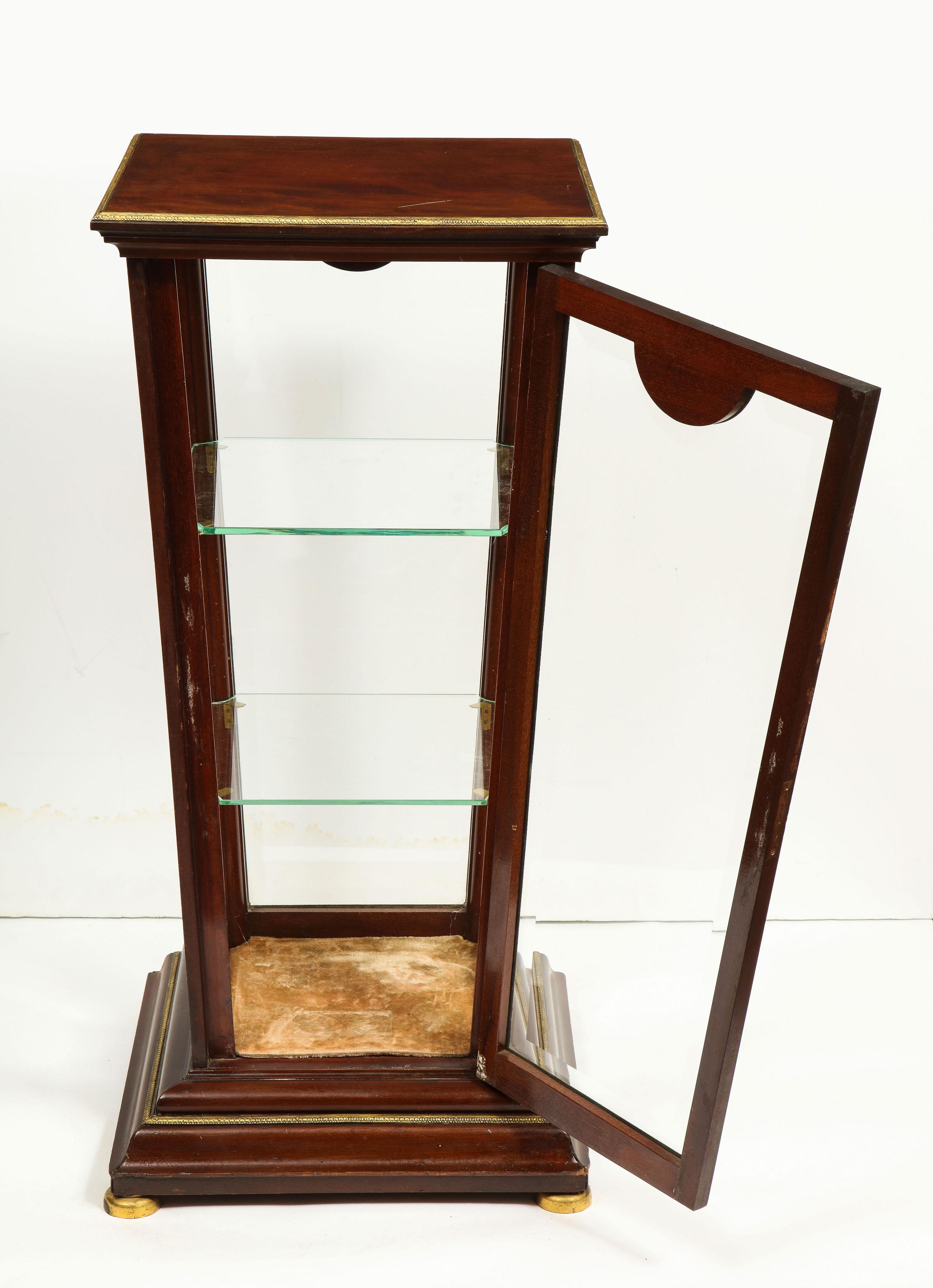 19th Century French Empire Ormolu-Mounted Vitrine Cabinet Pedestal, Circa 1840 For Sale