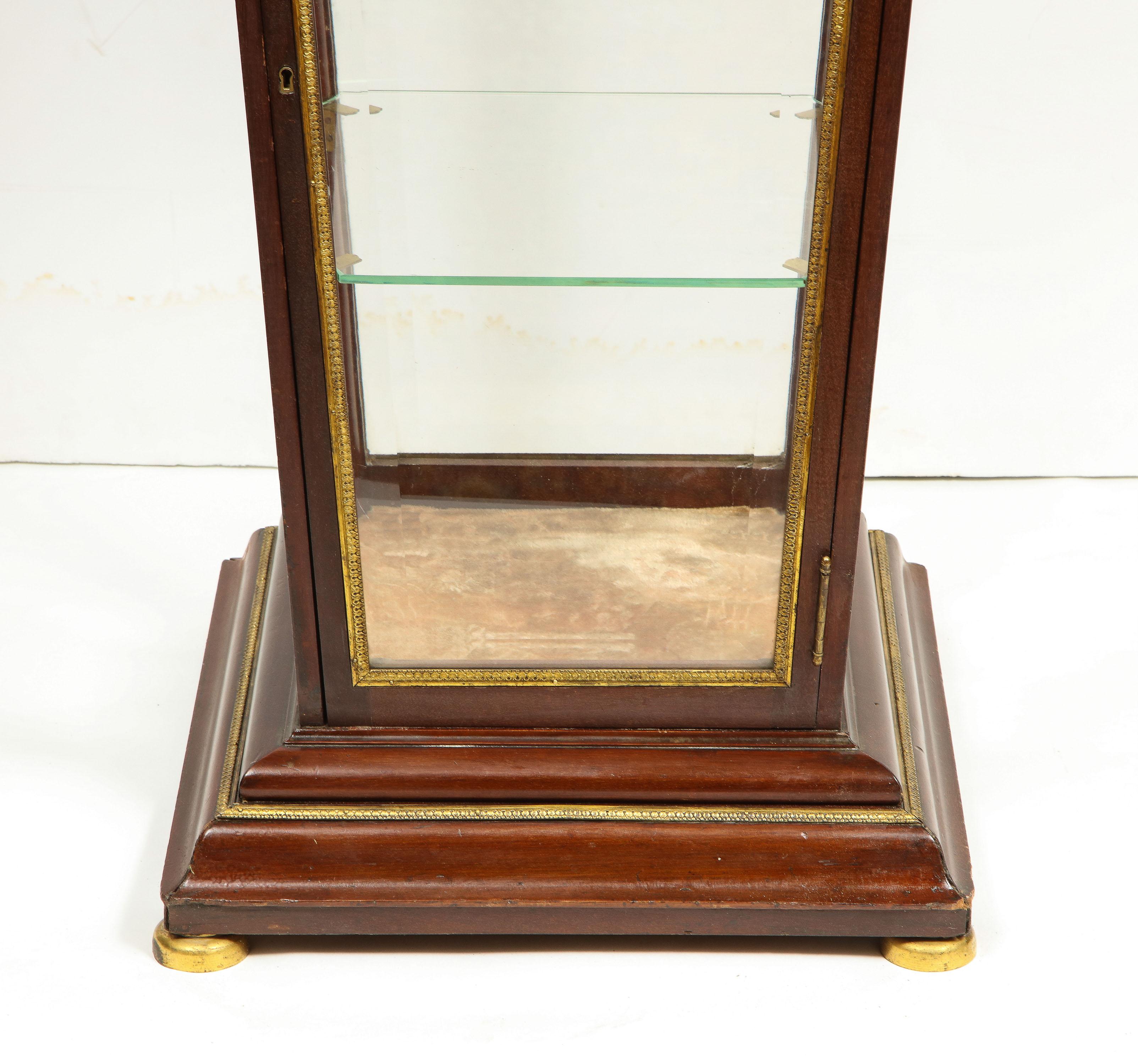 Bronze French Empire Ormolu-Mounted Vitrine Cabinet Pedestal, Circa 1840 For Sale