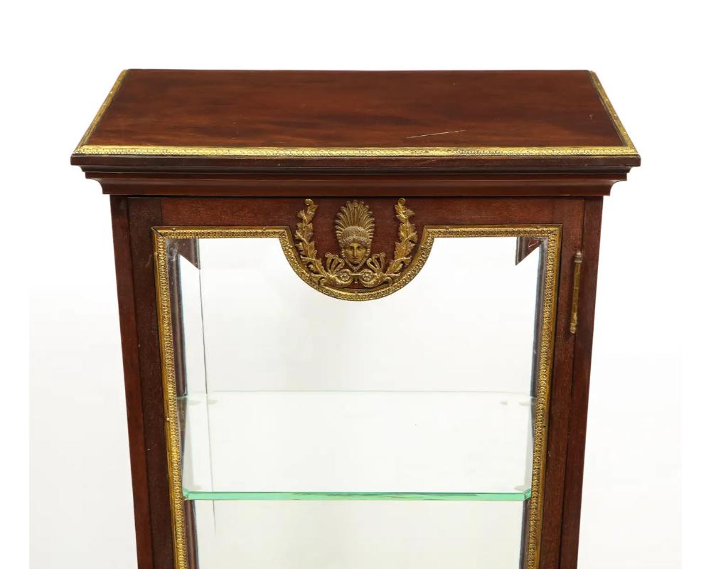 French Empire Ormolu-Mounted Vitrine Cabinet Pedestal, Circa 1840 For Sale 1