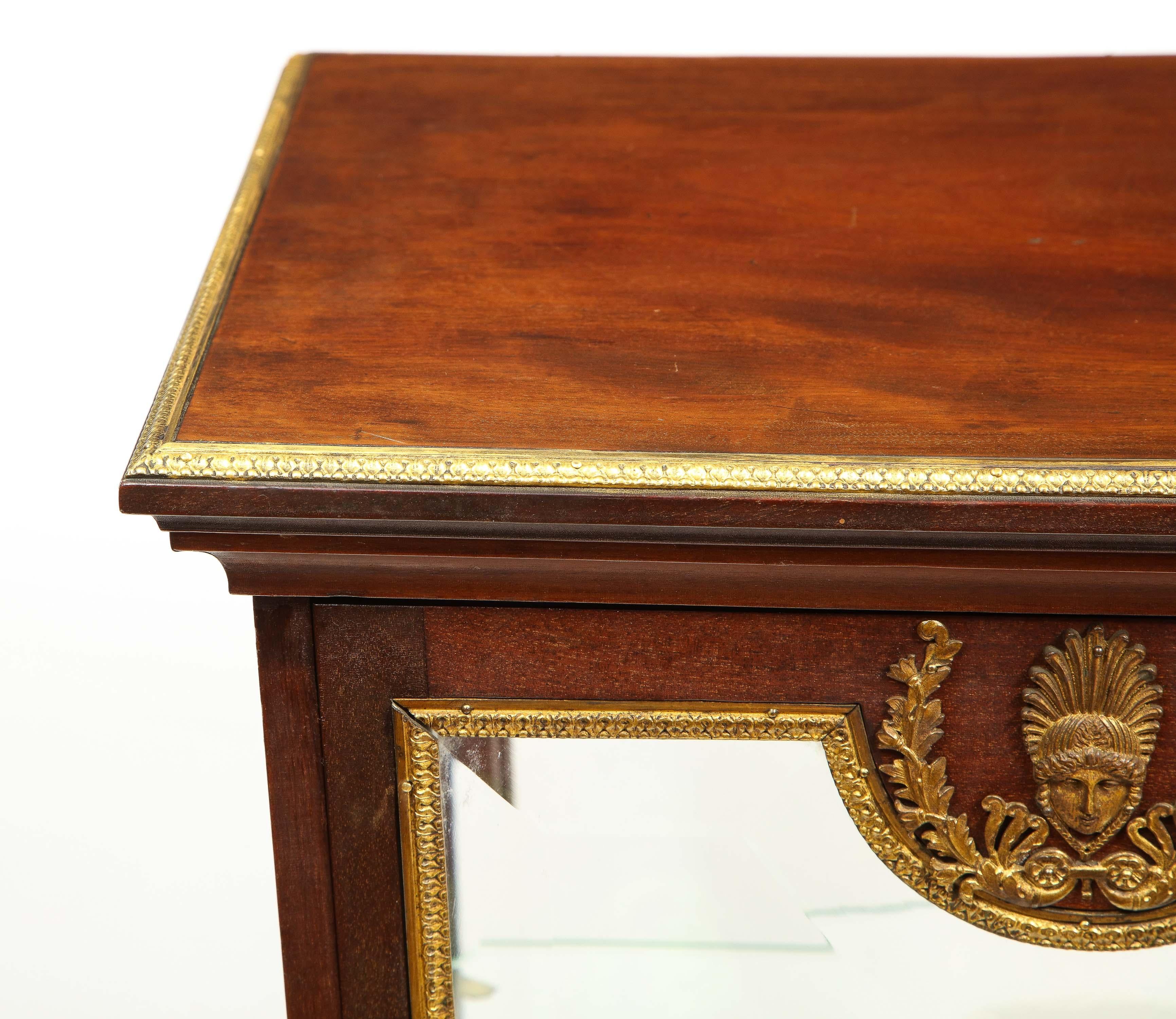 French Empire Ormolu-Mounted Vitrine Cabinet Pedestal, Circa 1840 For Sale 3