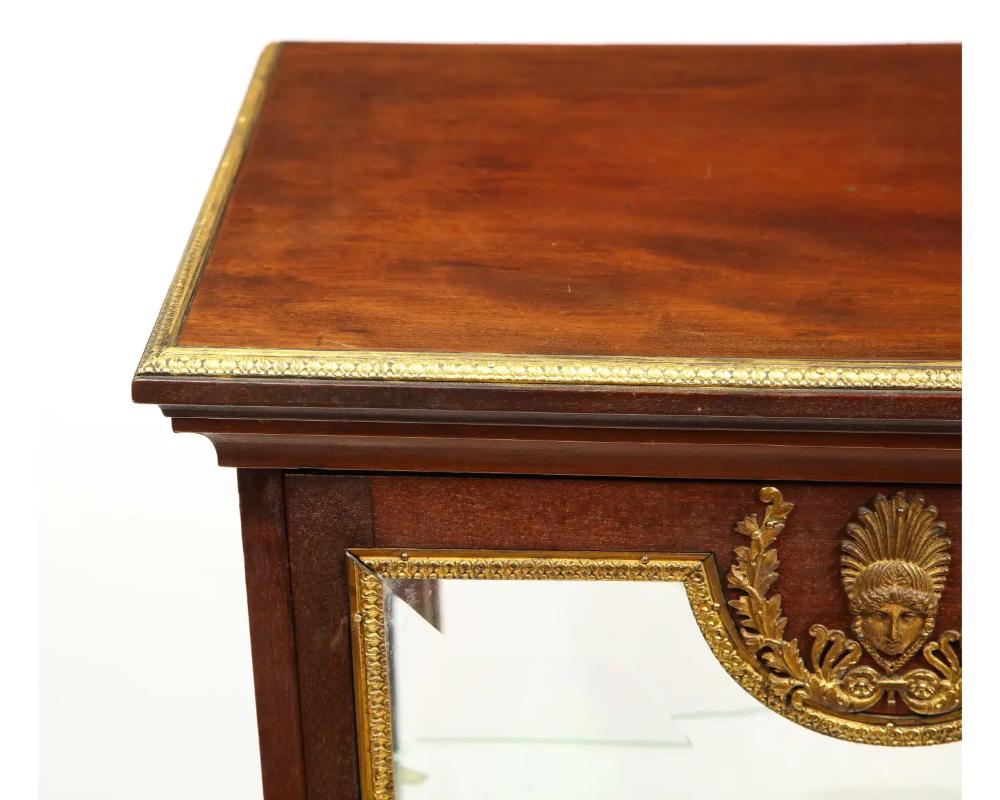 French Empire Ormolu-Mounted Vitrine Cabinet Pedestal, Circa 1840 For Sale 3