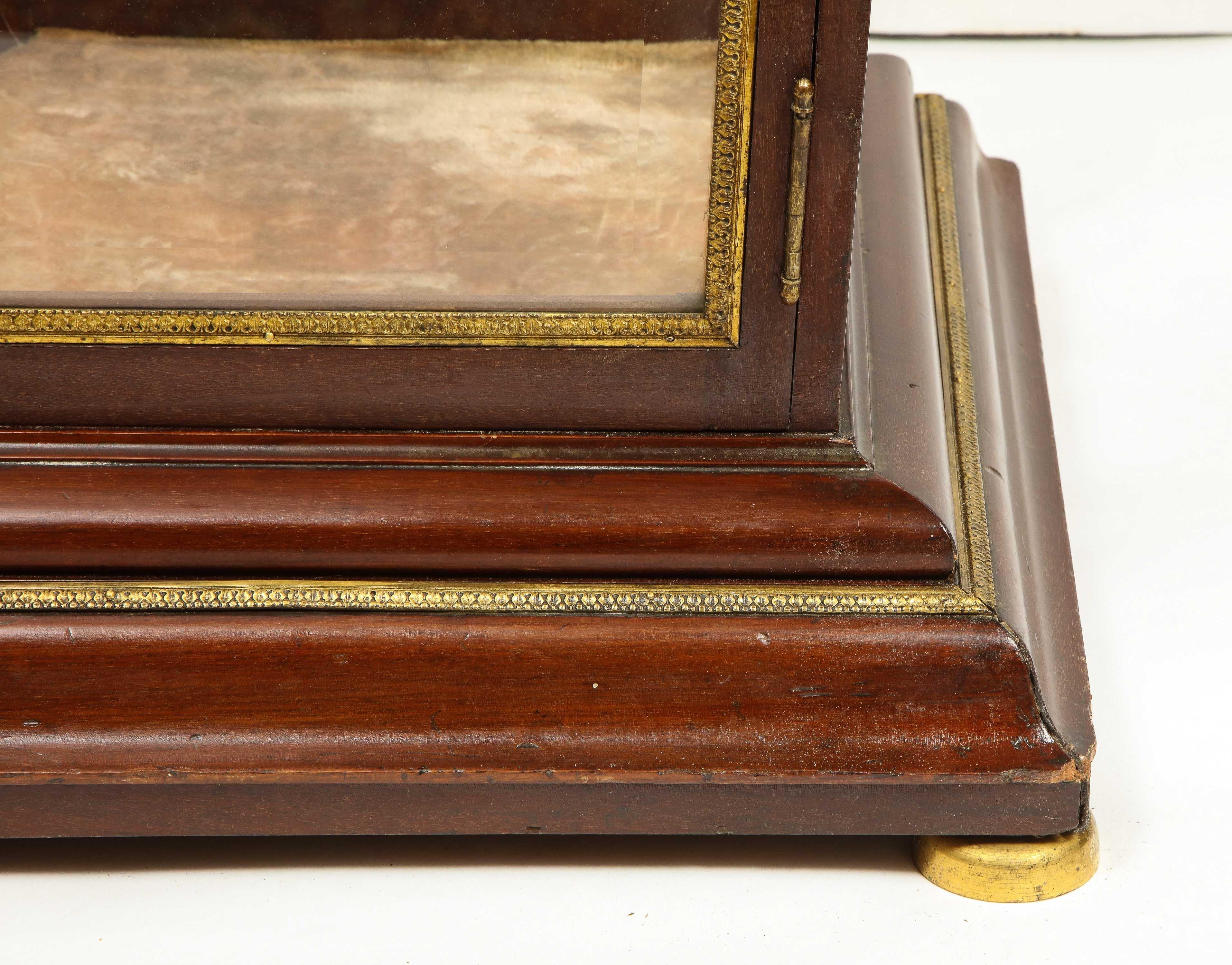 French Empire Ormolu-Mounted Vitrine Cabinet Pedestal, Circa 1840 For Sale 4