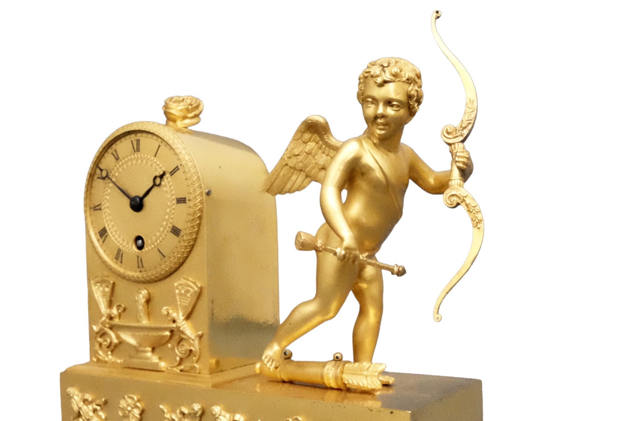 Early 19th Century French Empire Ormolu Timepiece Mantel Clock