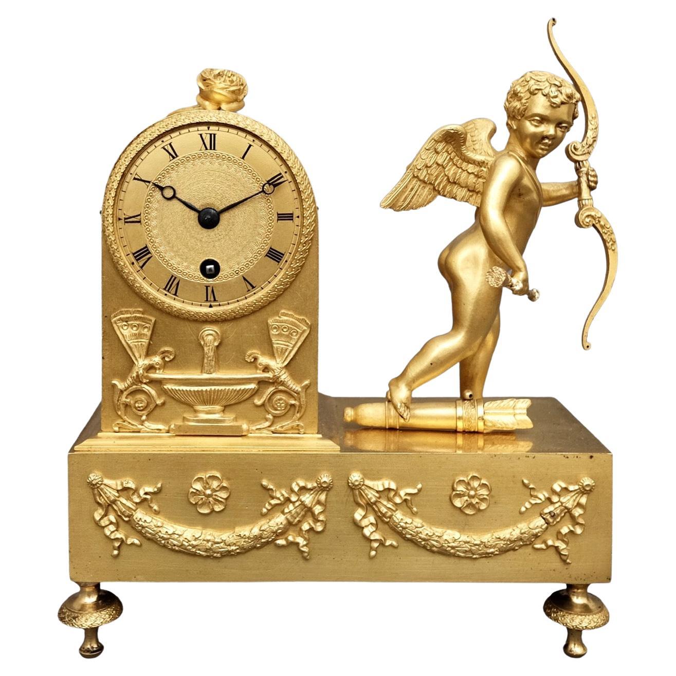 French Empire Ormolu Timepiece Mantel Clock