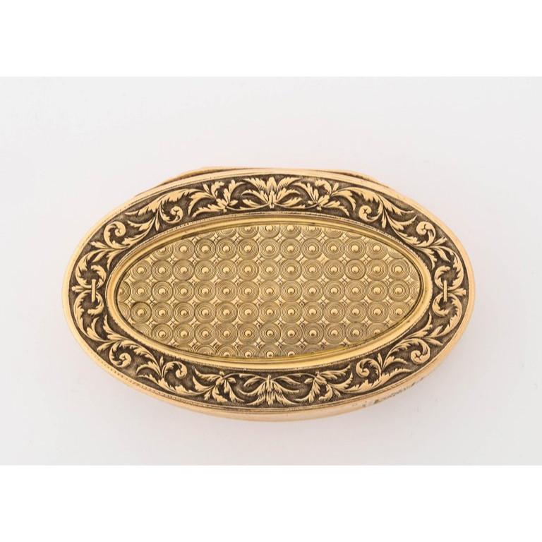 Women's or Men's French Empire Oval Gold Snuff Box by H.A. Adam, Paris, circa 1820