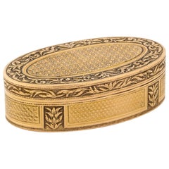 French Empire Oval Gold Snuff Box by H.A. Adam, Paris, circa 1820
