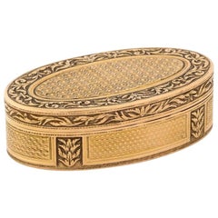 French Empire Oval Gold Snuff Box by H.A. Adam, Paris, circa 1820