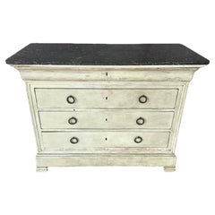 French Empire Painted Commode With Marble Top
