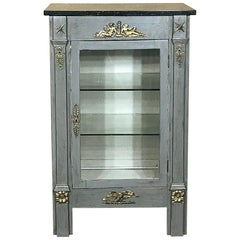 French Empire Painted Marble Top Vitrine, circa 1870