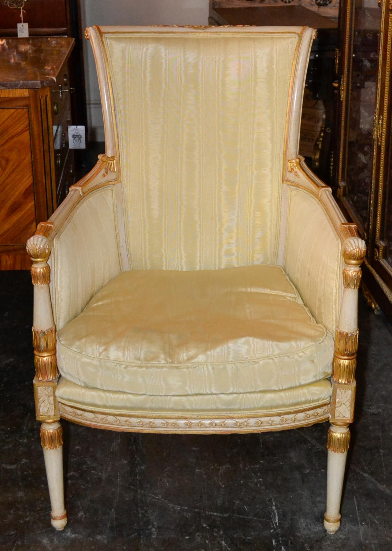 French Empire Parcel-Gilt Armchair In Good Condition In Dallas, TX