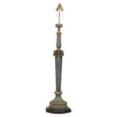 French Empire Patinated Bronze and Aluminum Columnar Floor Lamp