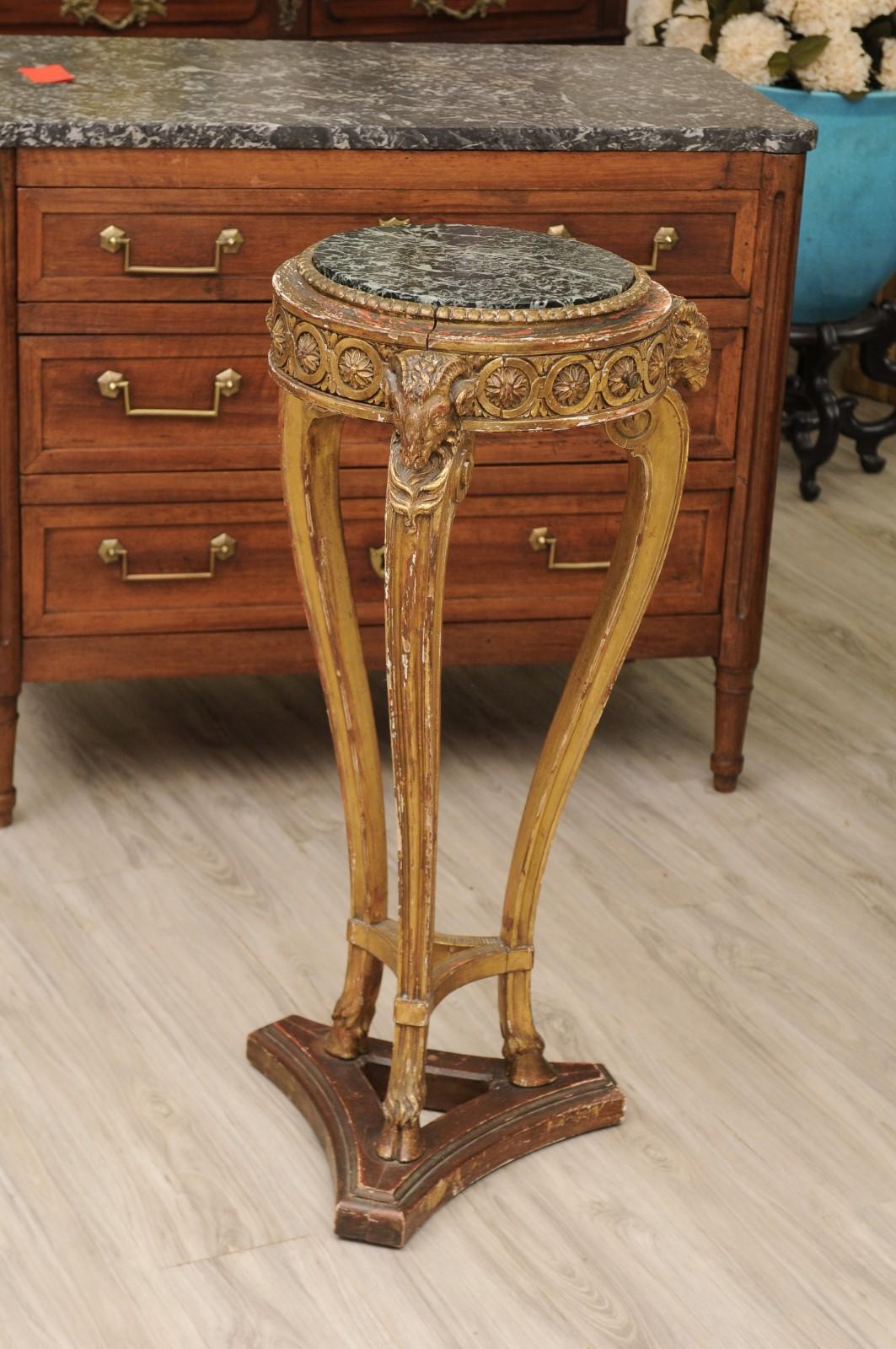 Gesso French Empire Pedestal For Sale