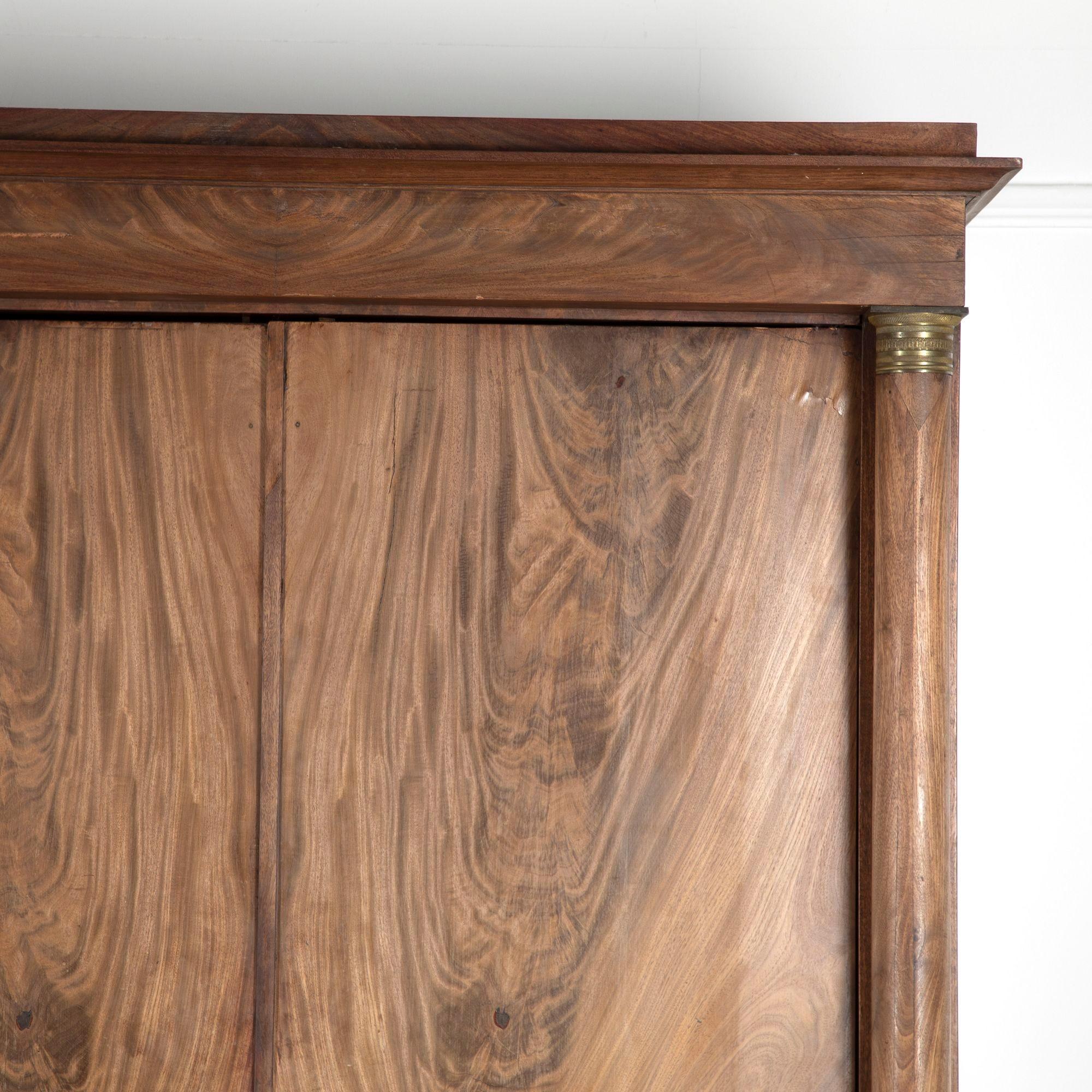 Mid-19th Century 19th Century French Empire Period Walnut Armoire For Sale
