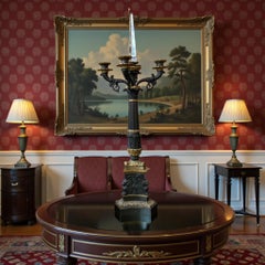 French Empire Period Bronze & Gilt Candelabrum, 19th Century