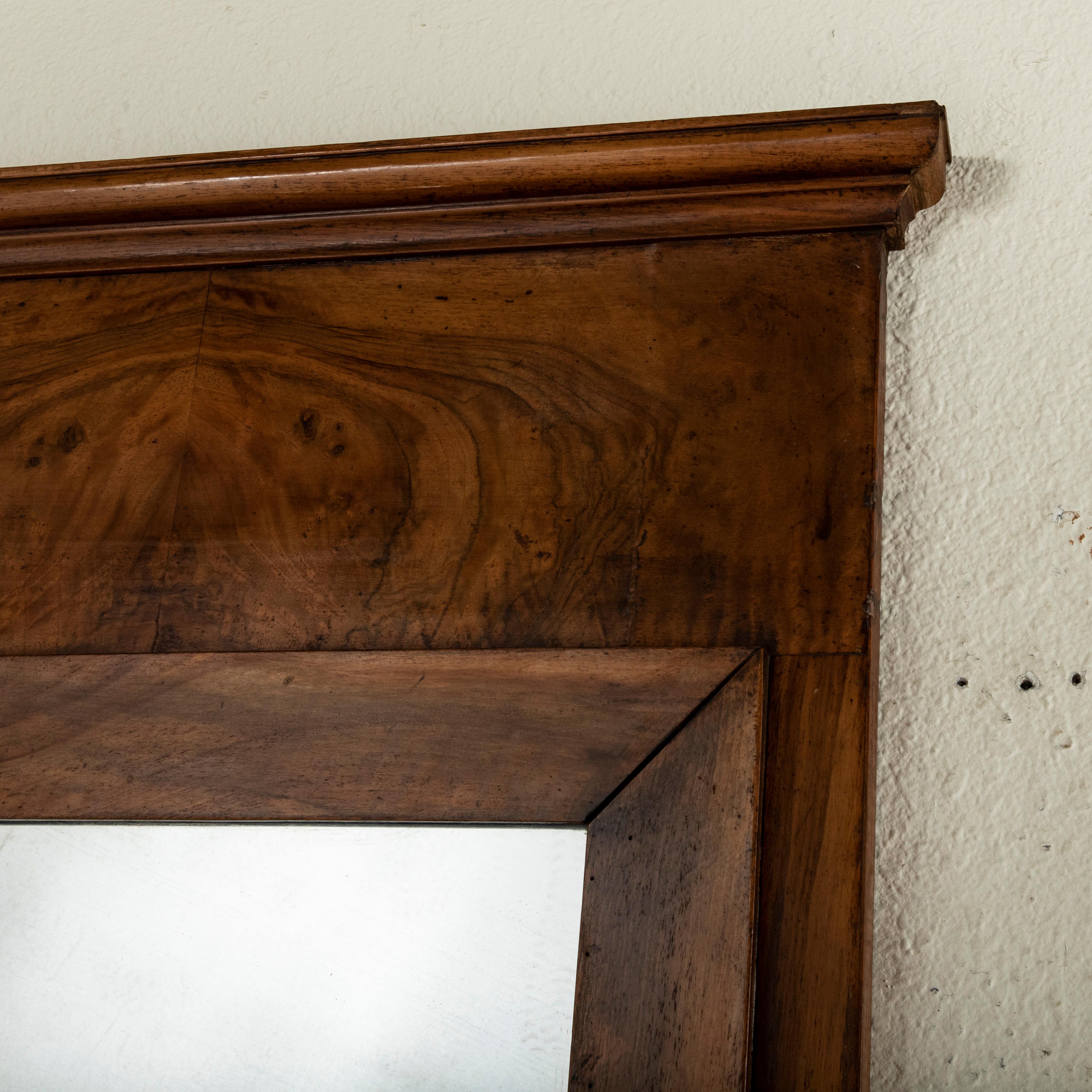 French Empire Period Burl Walnut Console Table and Detached Mirror, circa 1810 3