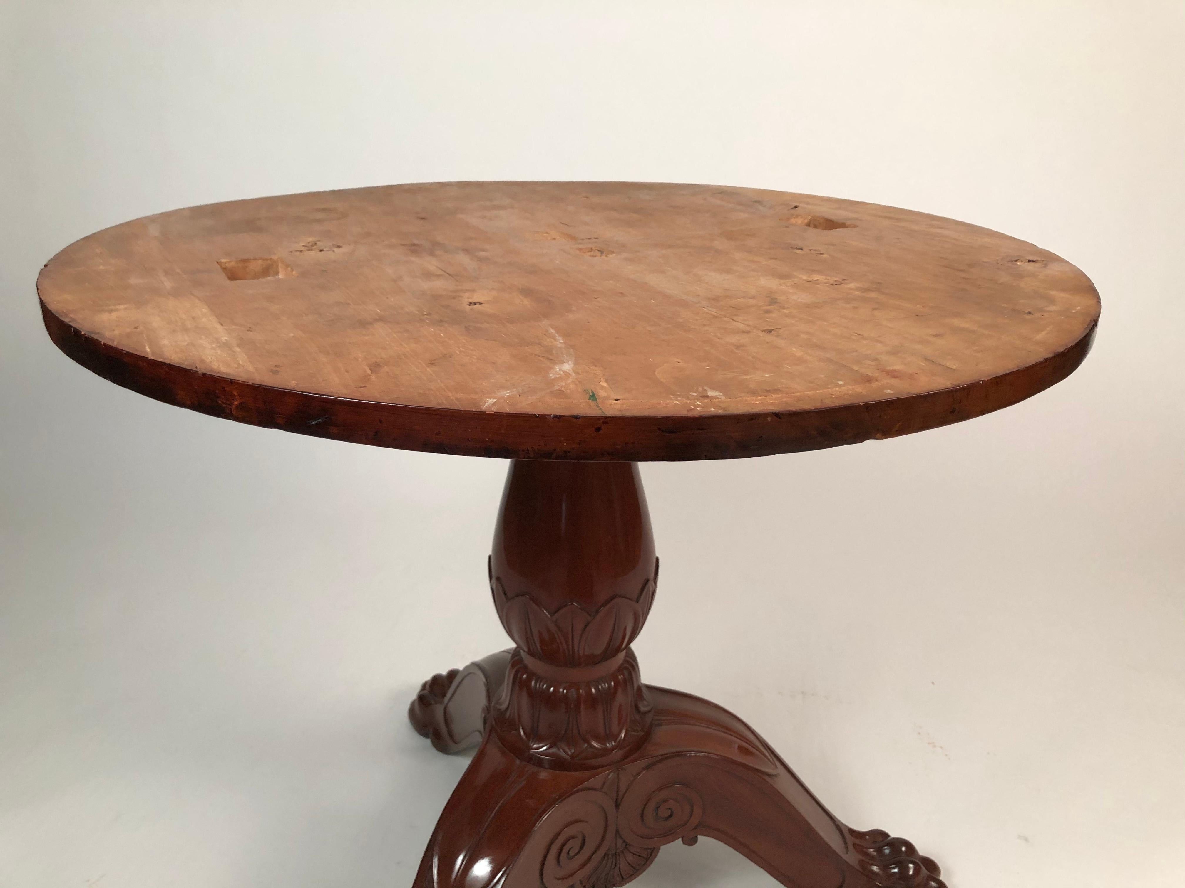 French Empire Period Center Table in Mahogany with Marble Top, Signed Jacob 9