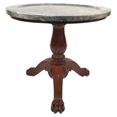 French Empire Period Center Table in Mahogany with Marble Top, Signed Jacob