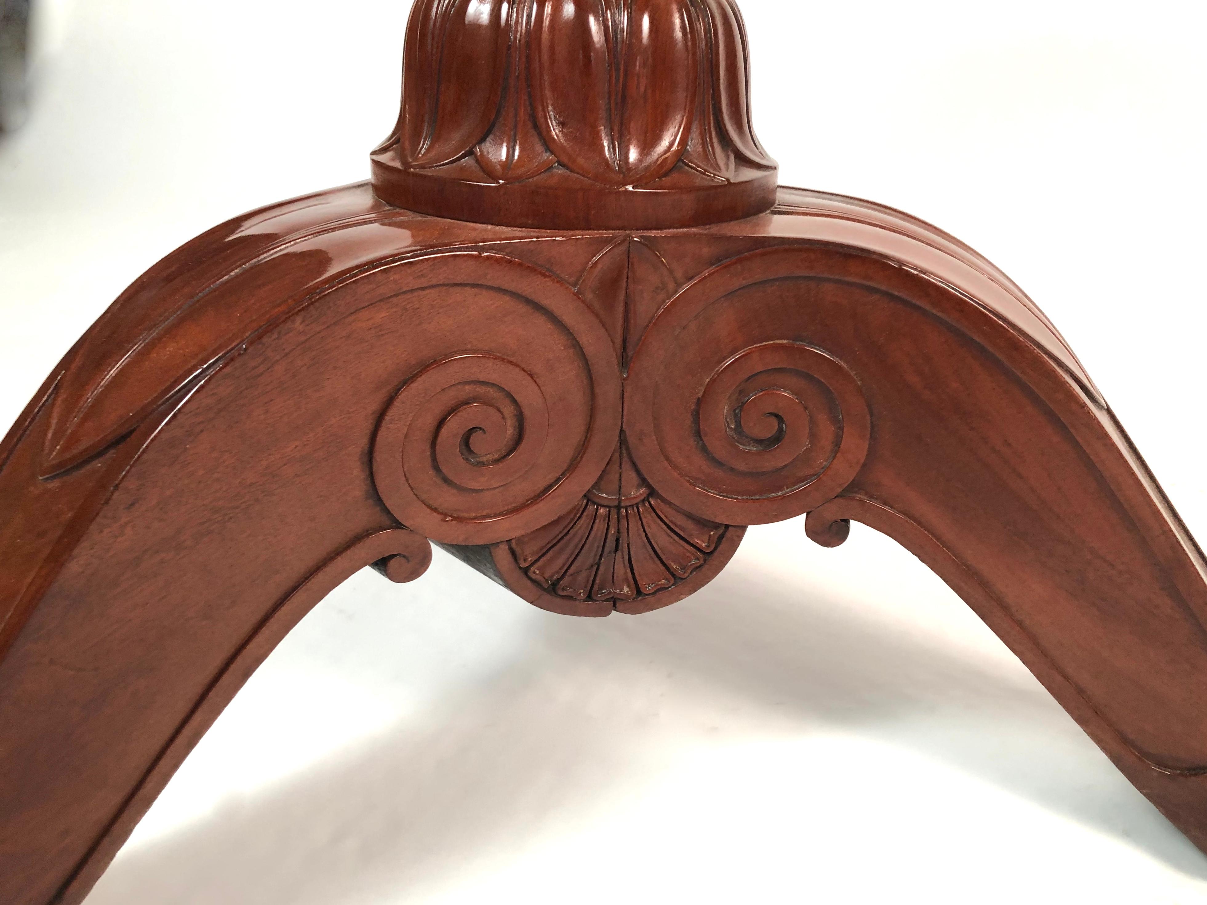 Early 19th Century French Empire Period Center Table in Mahogany with Stone Top by Jacob