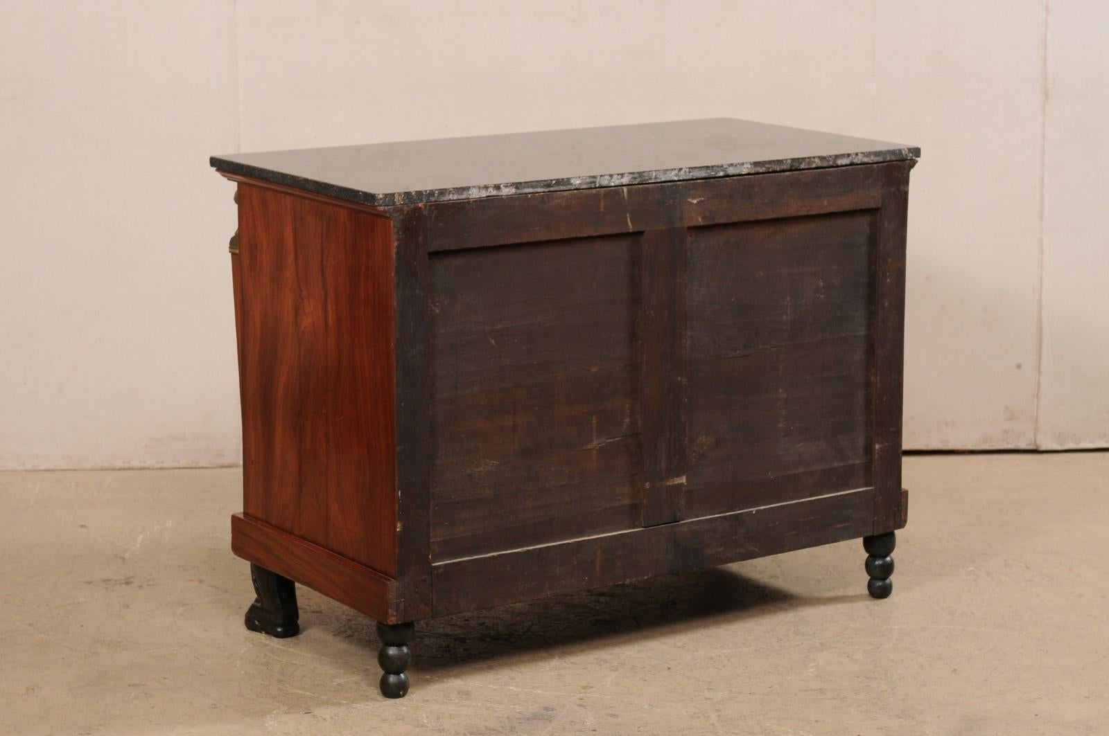French Empire Period Commode w/Black Marble Top, Revival Accents, & Paw Feet For Sale 5